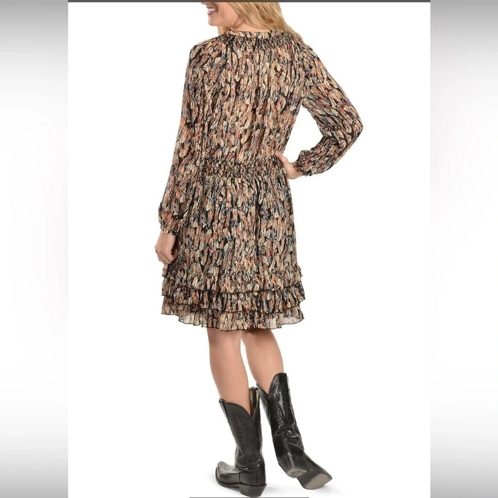 Elegant Multicolor Long Sleeve Dress